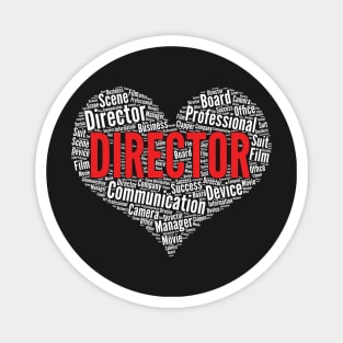 Director Heart Shape Word Cloud Design Film Maker print Magnet